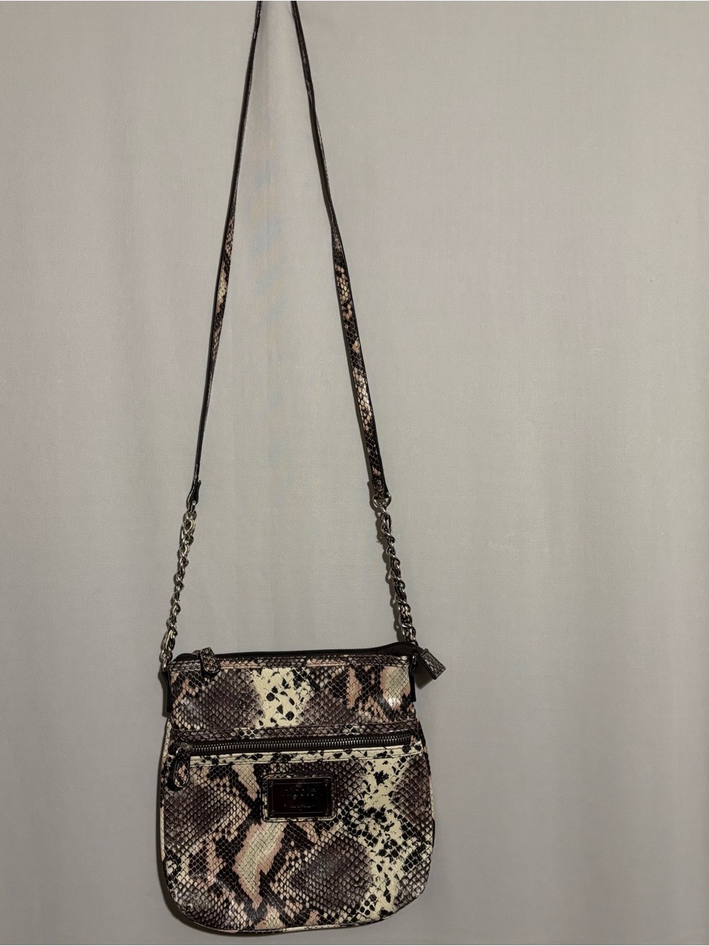 Nicole by Nicole Miller Snake-Print Crossbody Bag - Brown/Beige/Black